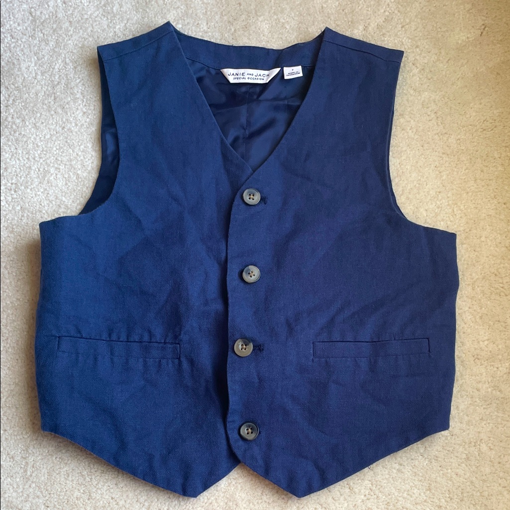 Janie And Jack Special Occasion Navy Blue Vest Size 7